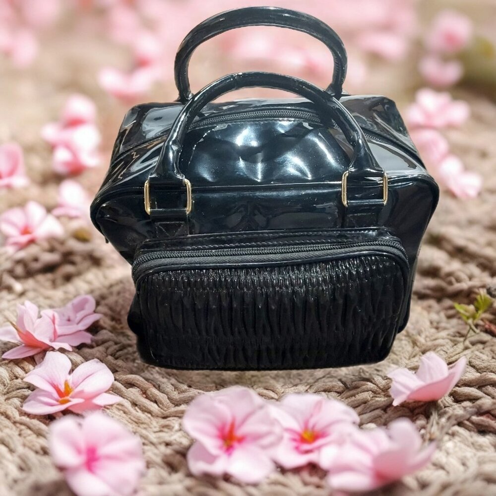 Patent Leather Vinyl Shiny Black Purse Handbag Bag Doctor Style